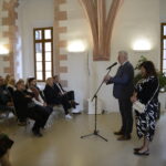 Bürgermeister Thomas Lang und Jana Motlikova, Stadtratsmitglied aus Loket, bei der Begrüßung der Gäste in der Laufer Wenzelburg am vergangenen Sonntag.