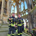 Jörg Bauer und Jürgen Hutzler im Zielbereich auf dem Turm.