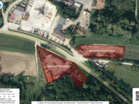 Der Wertstoffhof Altdorf und die Interimslösung gegenüber.