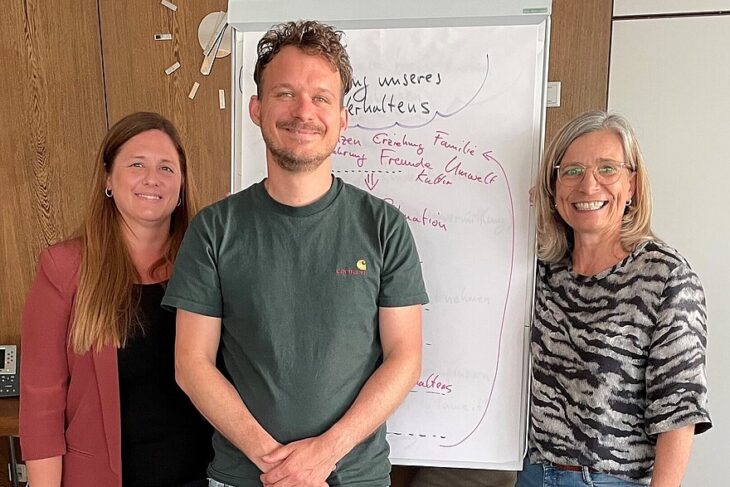 Von links: Stephanie Heißmann, Simon Spindler und Kerstin Stocker vom Landratsamt Nürnberger Land beim Austauschtreffen.