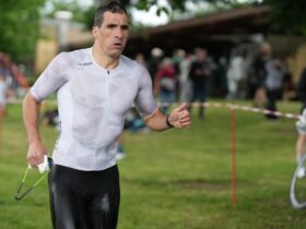 Richtig ranklotzen musste Johannes Egelseer auf den letzten Kilometern beim Feuchtwanger Triathlon.