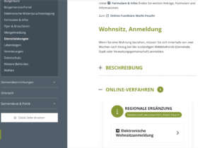 Über die Internetseite der Marktgemeinde Feucht wird man weitergeleitet zum Onlineverfahren der elektronischen Wohnsitzanmeldung.