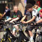 Cycling war eine der zehn Fitness-Stationen bei der Gewo-In-Challenge.