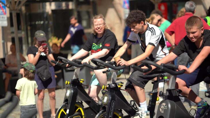 Cycling war eine der zehn Fitness-Stationen bei der Gewo-In-Challenge.