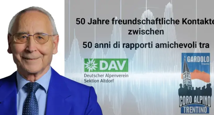 Konrad Holz beschreibt im Podcast die Entstehung der Freundschaft zum Bergsteigerchor Coro Alpino Trentino Gardolo.