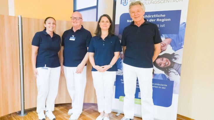 Dr. Anisia-Florentina Schuttag, Dr. Valentin Klant, Dr. Eva Jüngling-Korff und Dr. Gerhard Röhrer (v. l.) im Ambulanten BehandlungsCentrum am Krankenhaus Lauf.