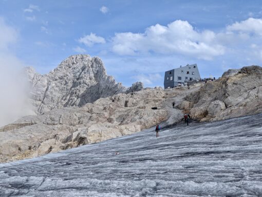 Die fünf Altdorfer Bergsteiger auf ihrer Tour am Hohen Dachstein.