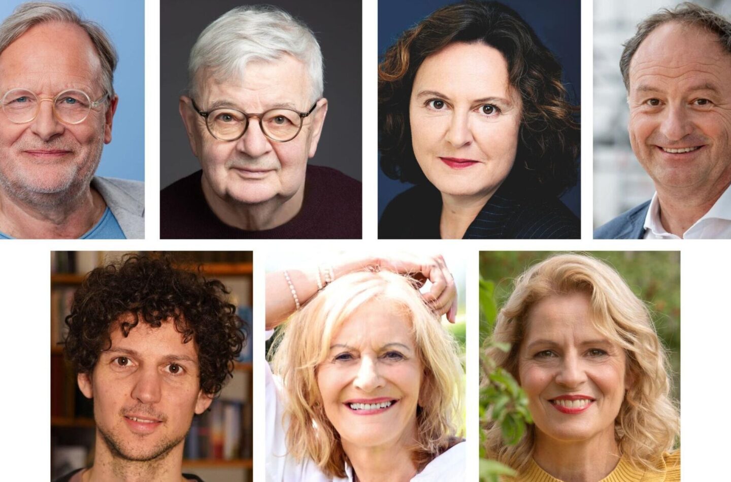 Die Protagonisten des ersten Literatur- und Kulturherbsts in Eckental (oben von links): Prof. Dr. Dietrich Grönemeyer, Joschka Fischer, Jana Hensel, Rainer Maria Schießler; (untere Reihe von links): Lucas Fassnacht, Gaby Hauptmann und Martina Bogdahn.