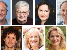Die Protagonisten des ersten Literatur- und Kulturherbsts in Eckental (oben von links): Prof. Dr. Dietrich Grönemeyer, Joschka Fischer, Jana Hensel, Rainer Maria Schießler; (untere Reihe von links): Lucas Fassnacht, Gaby Hauptmann und Martina Bogdahn.