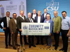 Norbert Dünkel (links) mit den mittelfränkischen Landtagsabgeordneten der CSU-Fraktion bei der traditionellen Klausurtagung in Kloster Banz.