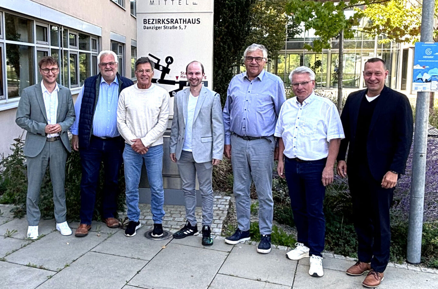 Marco Meier, Walter Schnell, Thomas Grimm, Felix Böck, Dieter Bunsen, Hans Henninger und Armin Kroder (von links).