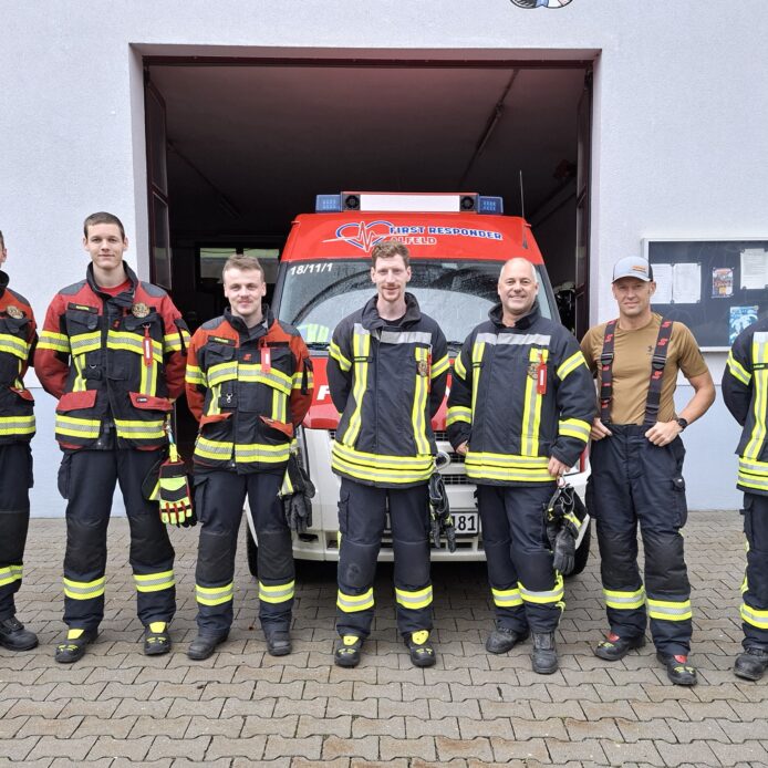 Die Mannschaft der Feuerwehr Alfeld (v. links): Niklas Blöchinger, Max Rösel, Florian Fischer, Markus Kurzer, Jens Scholz, Johannes Schüll und Andreas Maier.