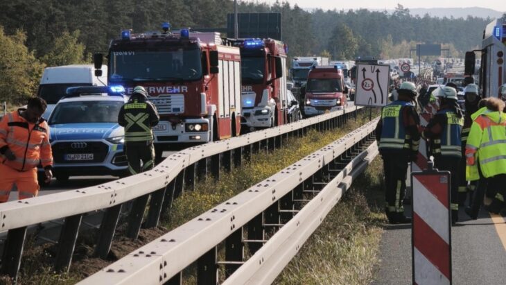 Auf der A3 ereignete sich am Dienstag ein Unfall mit zwei Sattelzügen.