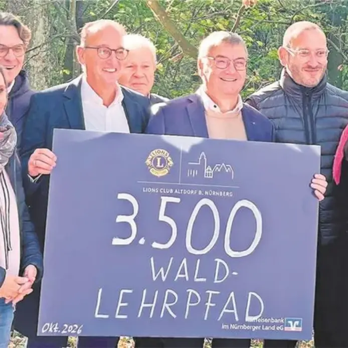 Den Bau des neuen Waldlehrpfad haben die Lions mit 3500 Euro unterstützt.