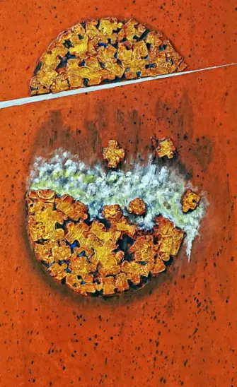 Dieses Werk ziert das Plakat Jubiläumsausstellung mit dem Titel „Sechs Dimensionen der Kunst“.