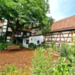 Eine versteckte Oase der Stille inmitten der Altstadt: das Altdorfer Doktorsgärtlein hinter dem Museum in der Neubaugasse.